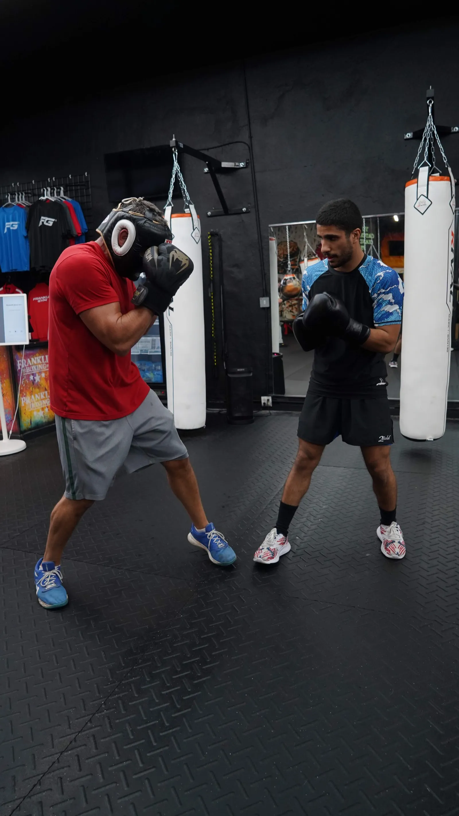One-on-one mitt work at Franklin Gym